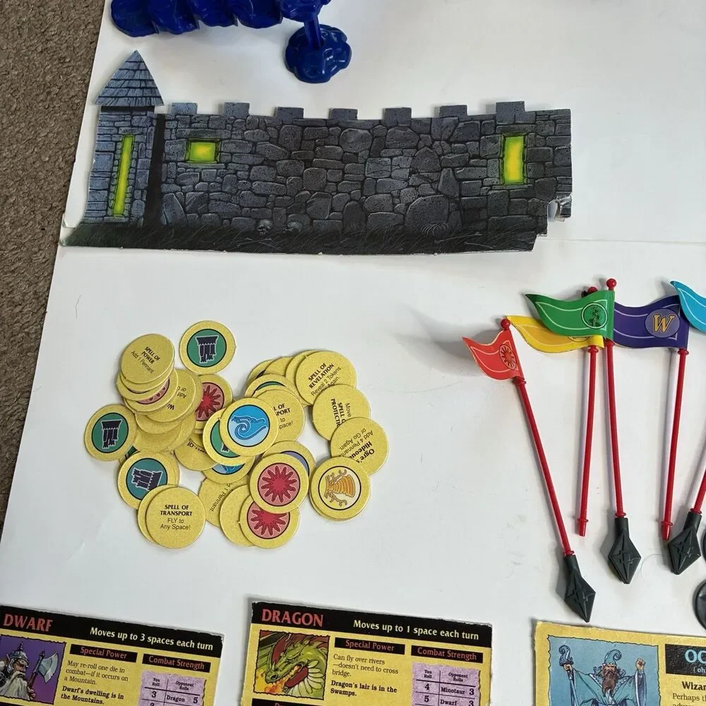 Tower of the Wizard King Parker Brothers 1993 Tower Game Figures Parts Pieces